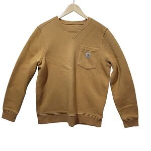 Carhartt womens Crewneck Sweatshirt Long Sleeve Pullover Amber Ochre